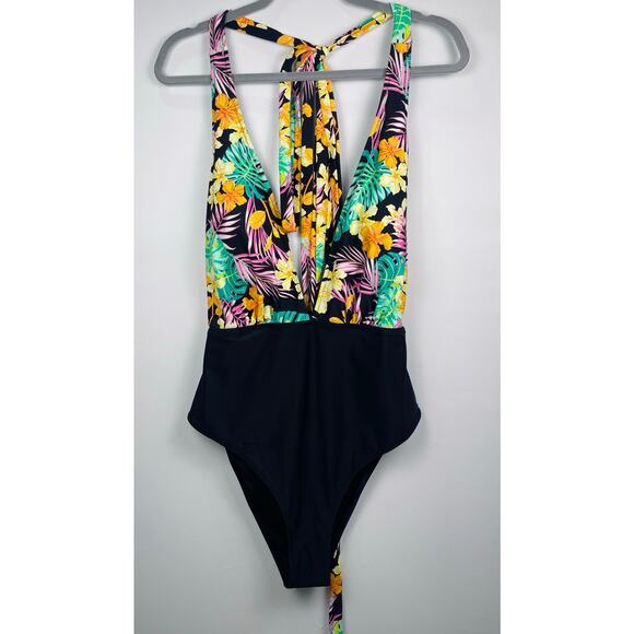NWT Cupshe Valeria Criss Cross Tropical One Piece Swimsuit Women’s 2XL - Picture 9 of 11